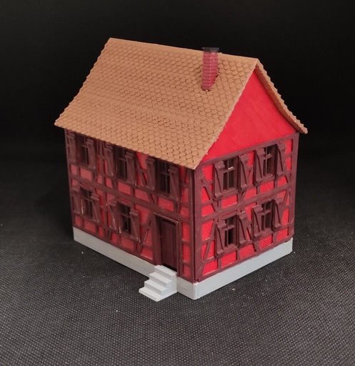 Kit Maison Alsacienne HO - Ferme JAKOB, Village Alsacien (non Assemblé, Non Peint)